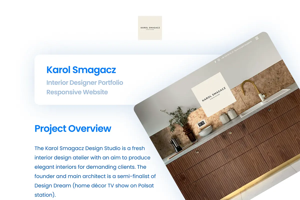 Screen of a Karol Smagacz website